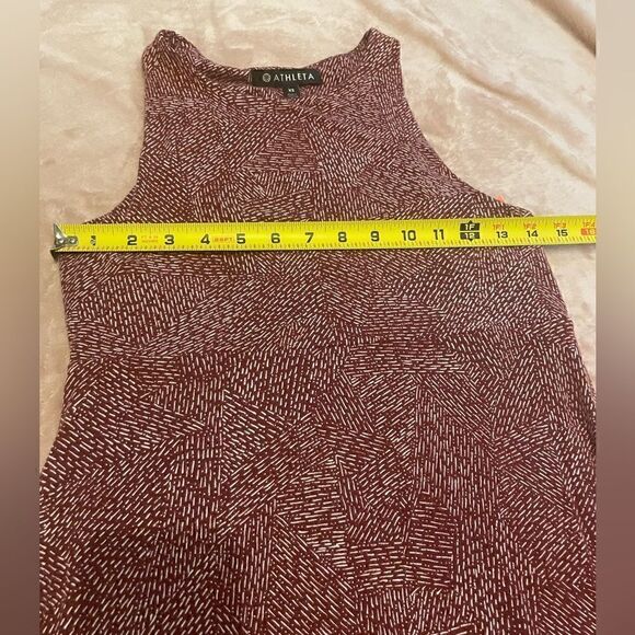 Athleta Thera High Neck Burgundy Printed Dress size XS - Picture 2 of 9